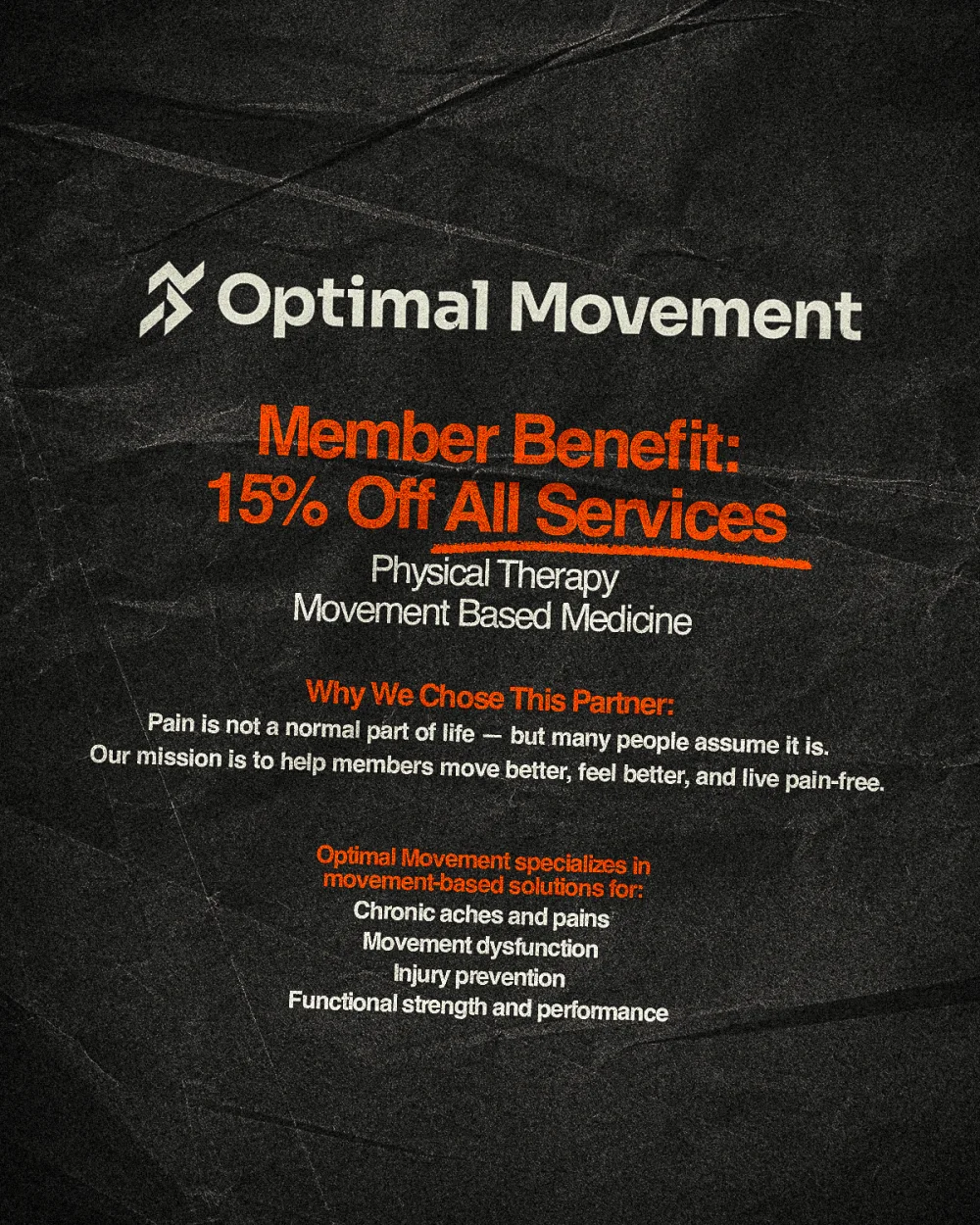 Optimal Movement Omen Athletics member benefit